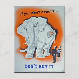 Propaganda Poster "If you don't need it ..." Briefkaart