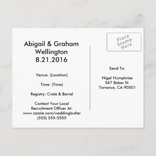 Propaganda thema Best Man of Groomsman Uitnodiging (Achterkant)