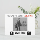 Propaganda Thema Bruidsjonker Uitnodiging (Staand voorkant)