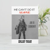 Propaganda-thema bruidsjonker uitnodiging (Staand voorkant)