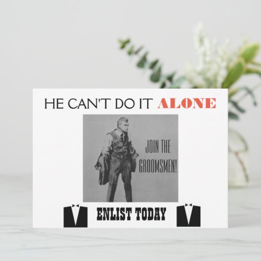 Propaganda Theren Groomsman Invite Kaart (Staand voorkant)