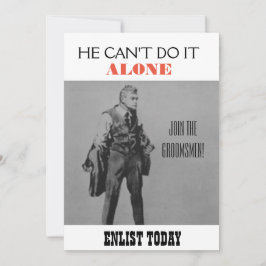 Propaganda Theren Groomsman Invite Kaart