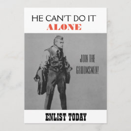 Propaganda Theren Groomsman Invite Kaart