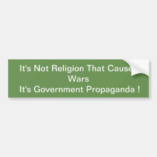 Propaganda van de overheid versus religie bumpersticker