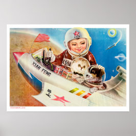 propaganda voor poster van Chinese ruimteretro