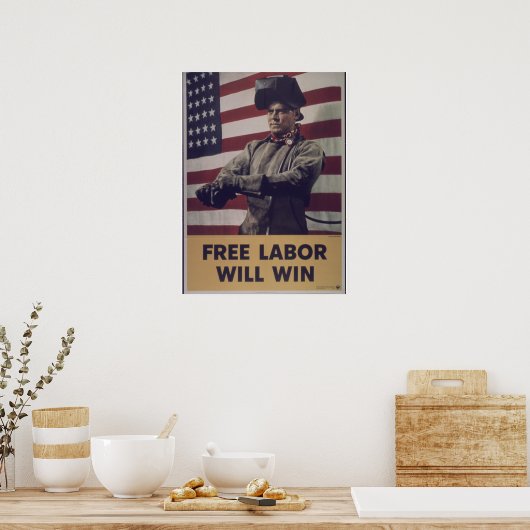  propaganda "Vrije Arbeid zal As vernietigen" Poster (Keuken)