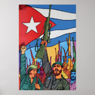Propagandaposter Cuba Tien jaar revolutie Poster