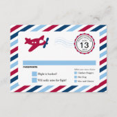 Propeller Plane Airmail Birthday RSVP (Voorkant)