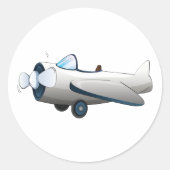 Propeller Plane Ronde Sticker (Voorkant)