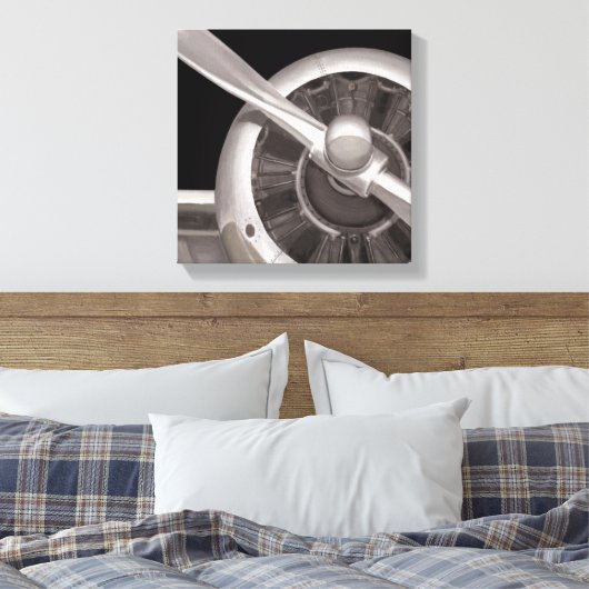 Propeller van het vliegtuig canvas afdruk (Insitu (Slaapkamer))