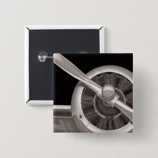 Propeller van het vliegtuig vierkante button 5,1 cm (Voorkant /achterkant)