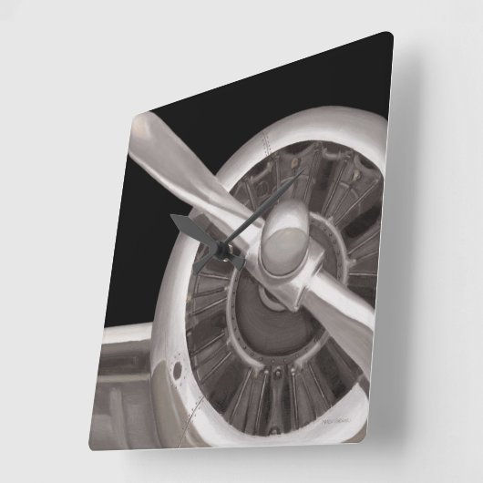 Propeller van het vliegtuig vierkante klok (Hoek)