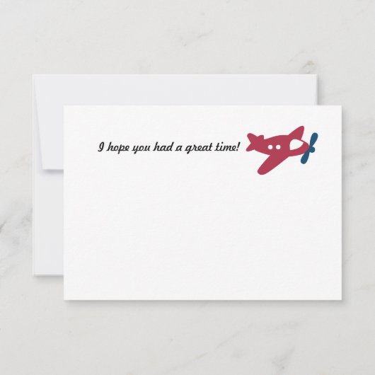 Propeller Vliegtuig Airmail Dank u Bedankkaart (Achterkant)