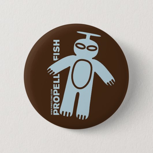 PROPELLERFISH lichtblauwe knop Ronde Button 5,7 Cm (Voorkant)