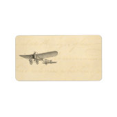  propellervliegtuig — oud propellervliegtuig etiket (Voorkant)