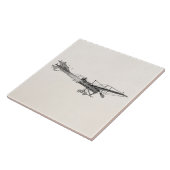 propellervliegtuig — oud propellervliegtuig tegeltje (Zijkant)