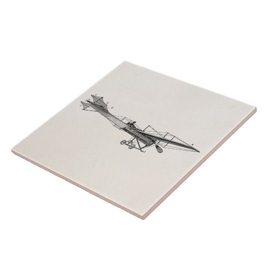  propellervliegtuig — oud propellervliegtuig tegeltje (Zijkant)