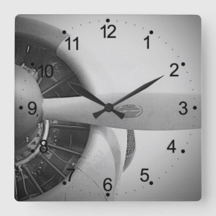 propellervliegtuig vierkante klok