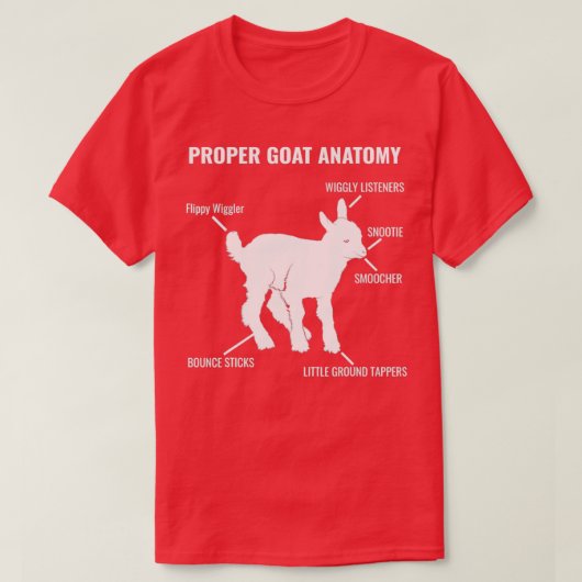 Proper Goat Anatomy Cute Animal Lover T-shirt (Design voorkant)