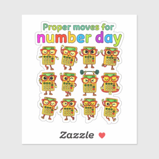 Proper Maths for Number Day Cute Sticker (Vel)