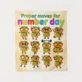 Proper Moves for Number Day Cute Maths Poster Wandkleed (Voorkant)