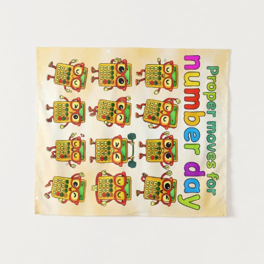 Proper Moves for Number Day Cute Maths Poster Wandkleed (Voorkant (horizontaal))