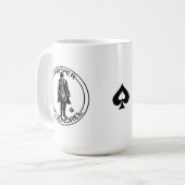 Proper Scoundrel zwart en wit Koffiemok (Voorkant links)