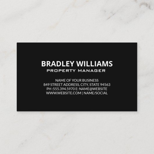 Properties Key Gold Logo | Bruin Leer Visitekaartje (Achterkant)