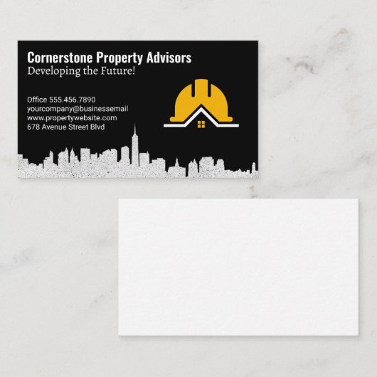 Property Development | City Skyline | Construction Visitekaartje (Voorkant / Achterkant)