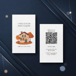 Property Management Business Card with QR Code Visitekaartje