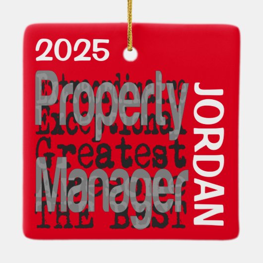 Property Manager Extraordinaire CUSTOM Keramisch Ornament (Achterkant)