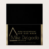 Property Manager Home Sales Broker Gold Visitekaartje (Buitenkant ongevouwen)