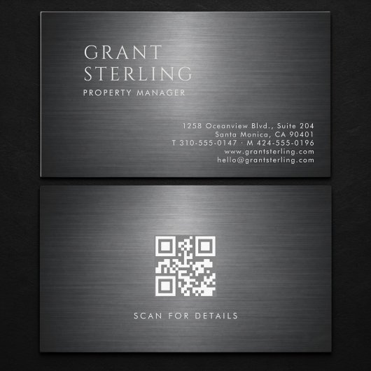 Property Manager Metalen QR-code Visitekaartje