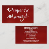 Property Manager Red Visitekaartje (Voorkant / Achterkant)