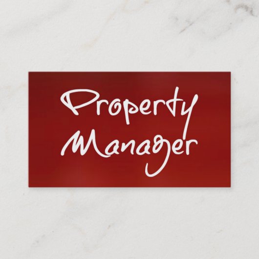 Property Manager Red Visitekaartje (Voorkant)