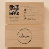 Property Manager Wood Professional QR Code Visitekaartje