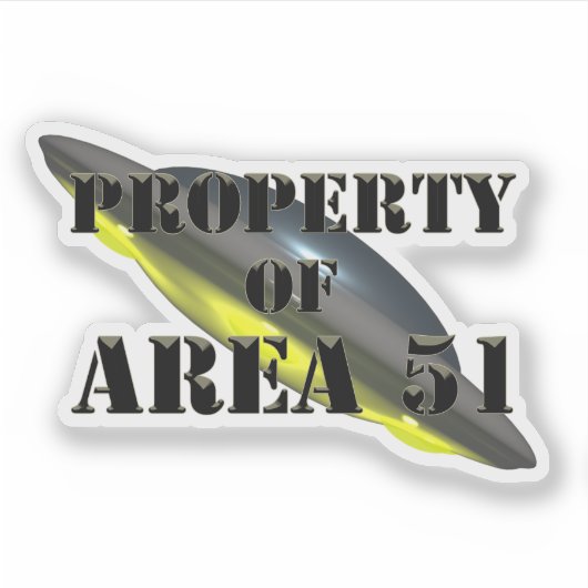 Property of Area 51 Sticker (Voorkant)