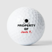 Property Of Golf Name Bold Club Emblem Golfballen (Voorkant)