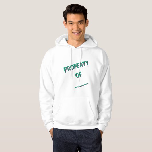 "Property Of" Personalized Men's Hoodie (Voorkant volledig)