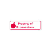 Property of Teacher's Name Classroom with Apple Zelfinktende Stempel (Design)