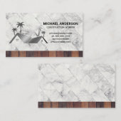 Property Real Estate Logo | Marmer Hout Visitekaartje (Voorkant / Achterkant)