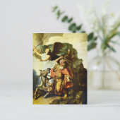 Prophet Balaam and the donkey by Rembrandt Briefkaart (Staand voorkant)