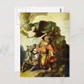 Prophet Balaam and the donkey by Rembrandt Briefkaart (Voorkant / Achterkant)