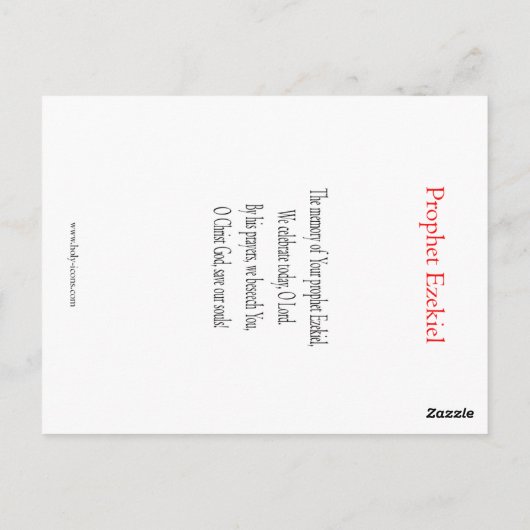 Prophet Ezekiel Prayer Card Briefkaart (Achterkant)