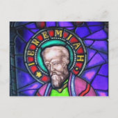 Prophet Jeremiah Glas in lood Window Briefkaart (Voorkant)