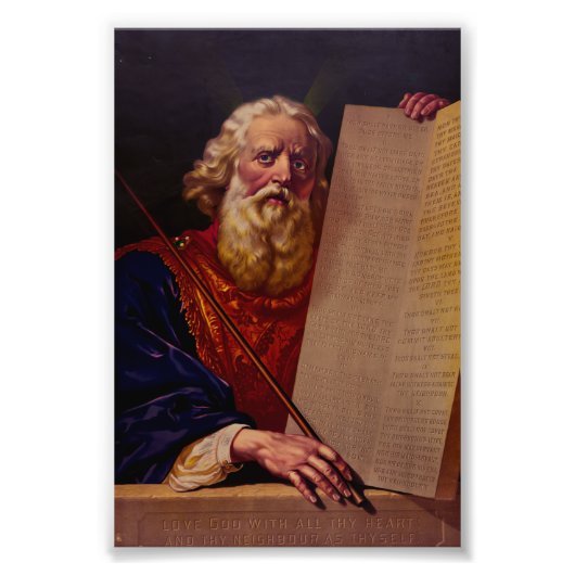 Prophet Moses on Mount Sinai – High-Fidelity Epic  Foto Afdruk (Voorkant)