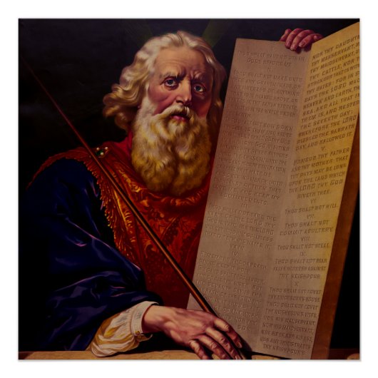 Prophet Moses on Mount Sinai – High-Fidelity Epic  Perfect Poster (Voorkant)