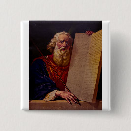 Prophet Moses on Mount Sinai – High-Fidelity Epic  Vierkante Button 5,1 Cm