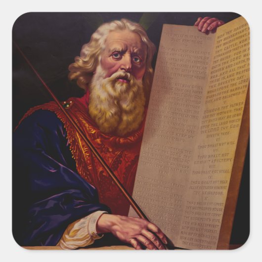 Prophet Moses on Mount Sinai – High-Fidelity Epic  Vierkante Sticker (Voorkant)