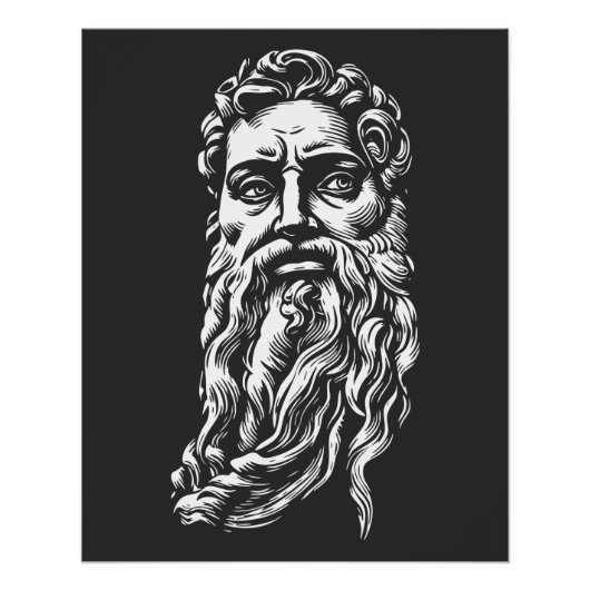 prophet Moses, portrait Perfect Poster (Voorkant)